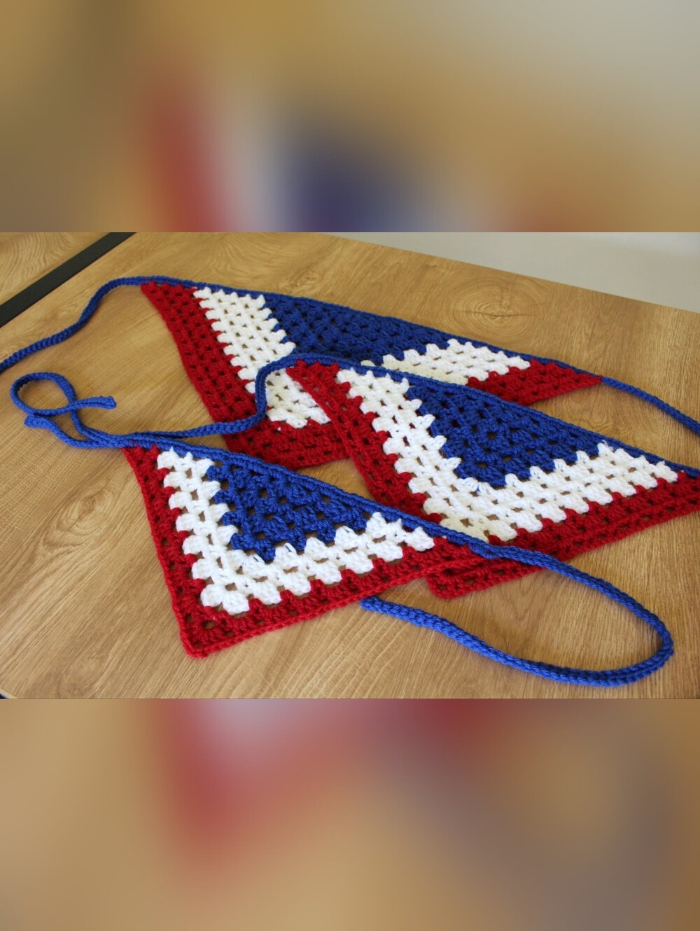 Handmade Patriotic Dog Bandana: Size Small/Medium